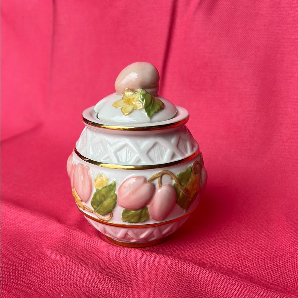 Floral Ceramic Jar with Lid